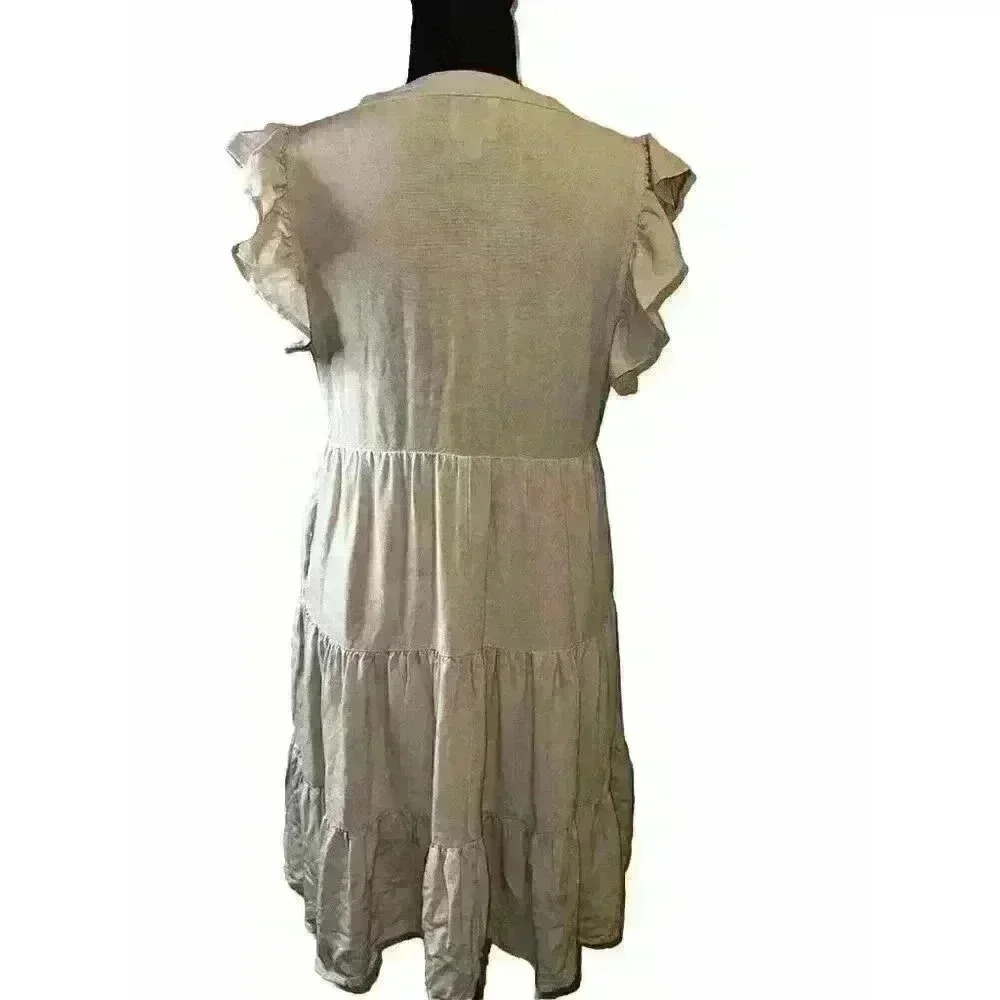 Mint Julep Shop‎ the Mint Ivory Tiered Dress Size Medium - Picture 4 of 9